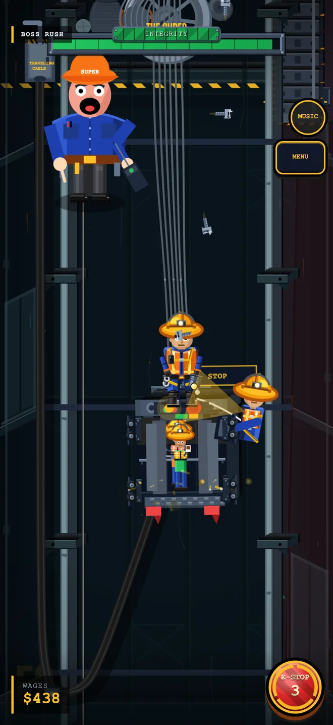 A boss fight inside the hoistway